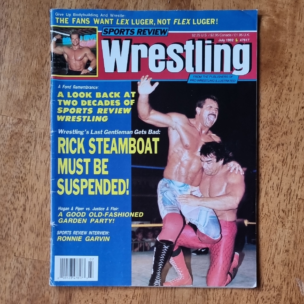 Vintage Sports Review Wrestling Magazine July 1992